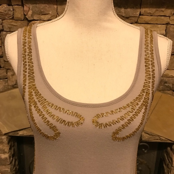 Romeo and Juliet Couture Gold Beaded Tank Small - Picture 5 of 7
